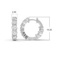 thumbnail image 4 of 1.50CTW Lab Grown Diamond In and Out Huggie Hoop Earrings in 14K White Gold, 4 of 5