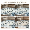 thumbnail image 7 of ODIKA 2'x3' Washable Accent Rug Pet Friendly, Bedside Mat Print Vintage Distressed Track Motif Patterned Tossed Bone Border for Bedroom, Nursery, RV, 7 of 7