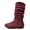 BURGUNDY, variant on Dream Pairs Girl's Kid's Cute Zipper Flat Heel Mid Calf Boot Shoes BLVD-K BROWN/PU Size 3