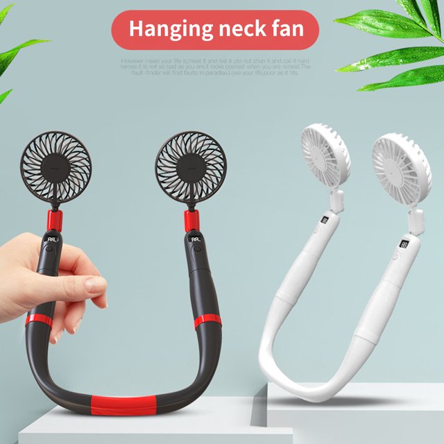 Gwong Electrónica Ventilador de cuello colgante 2 en 1 ventilador de mano recargable desmontable para exteriores