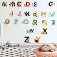 thumbnail image 3 of (Clearance) BNNG Colourful Animal Alphabet ABC Kids Wall Stickers Wall Decals Peel and Stick Removable Wall Stickers for Kids Nursery Bedroom Living Room décor 3PCS, 3 of 7