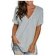 thumbnail image 2 of Pntutb - Camiseta de manga corta para mujer, cómoda, informal, cuello en V, color sólido Pntutb Pntutb-771, 2 of 7