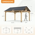 thumbnail image 4 of COOS BAY 13x15 Hardtop Gazebo Outdoor Patio Wood Gazebo with Galvanized Steel Roof, for Garden Patio,Patio Backyard,Deck and Lawns, 4 of 8