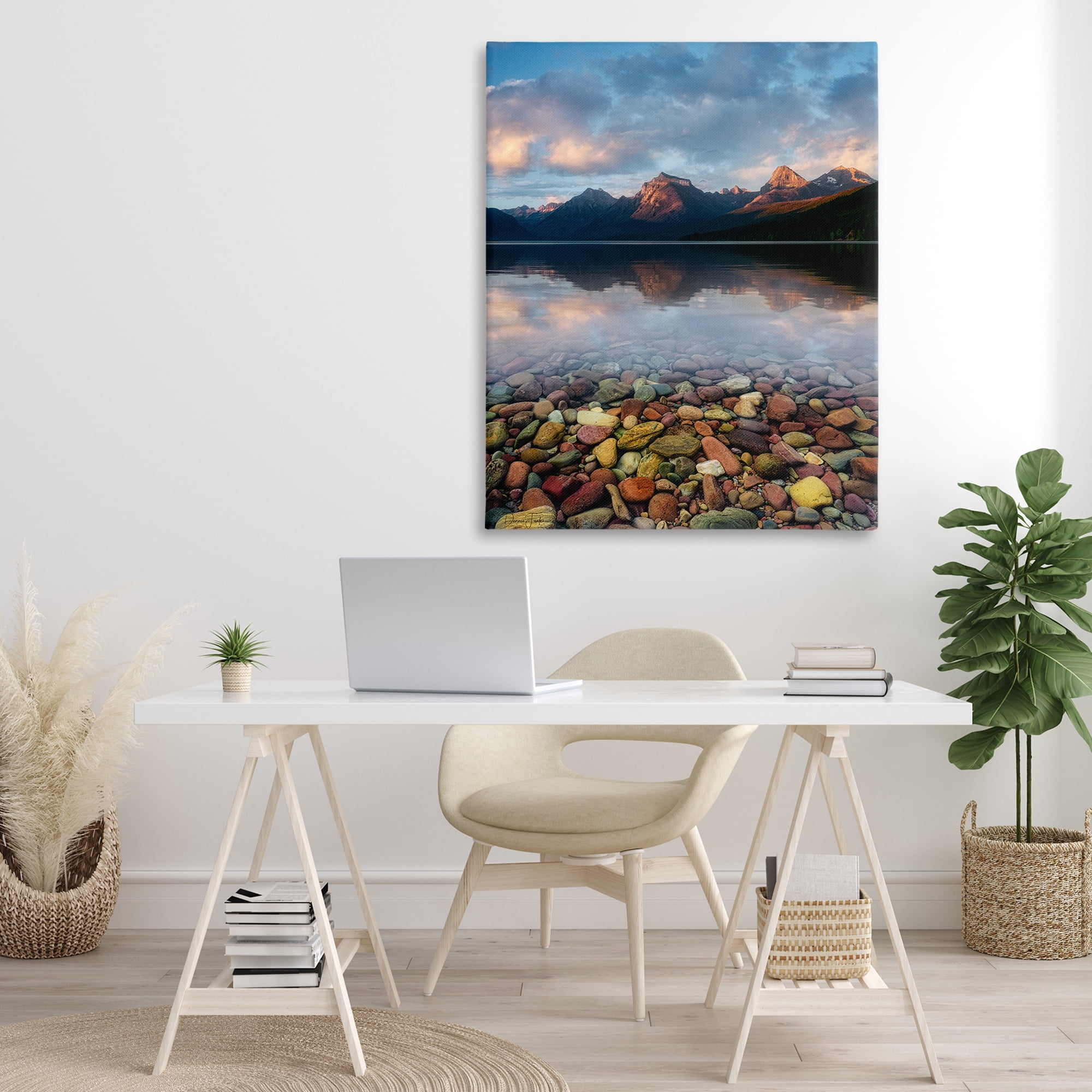 Stupell Industries Clear Water Pebbles Landscape Photography Gallery Wrapped Canvas Art Print Wall Art, 36 x 48