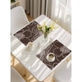 thumbnail image 5 of Brown Flowers Placemats Set of 4, Spring Floral Botanical Modern Art Placemats for Dining Table, Place Mats for Kitchen Tabletop, Waterproof Wipeable Dining Table Mats Set, 5 of 9