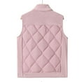 thumbnail image 4 of SuTry Womens Lightweight Vest Fall Winter Solid Color Lapel Zip Pockets Warm Sleeveless Jackets Fashion Casual Coat(Pink#2,2XL), 4 of 4