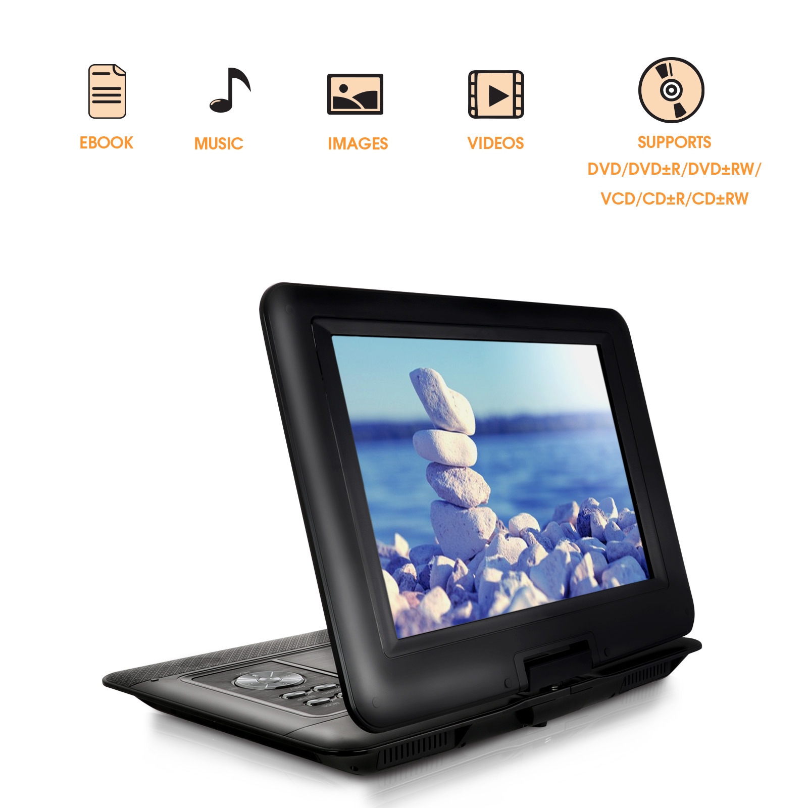 Trexonic 14.1" Portable DVD Player with TFT-LCD Screen and USB/SD/AV Inputs - image 5 of 9