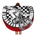 thumbnail image 1 of SIDONKU 60 inch Round Beach Towel Blanket Motocross Skull and Vintage Motorcycle Garage Circuit Man Old Travel Circle Circular Towels Mat Tapestry Beach Throw, 1 of 2