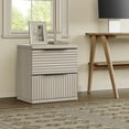 thumbnail image 3 of SICOTAS Fluted 2 Drawer Nightstands for Bedroom, Modern Wooden Bedside Tables with Drawers & Black Handles, Light Grey, 3 of 7