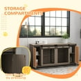 thumbnail image 4 of PawHut 71" Dog Crate Furniture with Removable Divider for 2 Small Dogs or 1 Large Dog, Dog Kennel Furniture with Storage, Double Doors, 4 of 9
