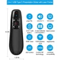 thumbnail image 3 of Clicker de presentación remota del presentador inalámbrico: Clicker USB tipo C con puntero rojo Control PPT de largo alcance - Diapositiva de punto universal, 3 of 5