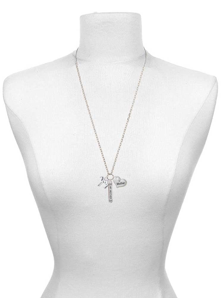 Delight Jewelry Silvertone Equestrian Horse Always My Mother Bar Zoe Necklace