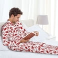 thumbnail image 6 of Disketp Red Football Mens Pajama Set, Soft Warm Long Sleeve Sleepwear, Cozy Button-Down Pjs for Men-Small, 6 of 7