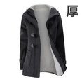 thumbnail image 1 of Sudadera con capucha para mujer, abrigo grueso con cremallera y botones, ropa de calle informal, moda de otoño e invierno, 1 of 4