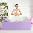 thumbnail image 3 of Advwin Convertible Yoga Chaise Lounge Chair, Ergonomic Foam Lounge with Lumbar Pillow, Washable Cover & Side Pocket, Purple, 3 of 12