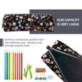 thumbnail image 5 of Fotbe Daisies Flowers Pattern Leather Pencil Case, Pencil Pouch with Durable Zipper, Compact and Stylish Organizer for Stationery, Art Supplies, Travel Essentials, 5 of 7