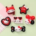 thumbnail image 3 of 10 Uds. Nuevo lindo Animal de dibujos animados Navidad negro rojo gatito hueso resina álbum de recortes Diy joyería niños regalo accesorios de horquilla C07, 3 of 4