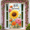 thumbnail image 4 of Floral Design Hello Summer Sunflower Banner Decorative Flowers Seasonal Party Events Background for Summer Celebration Outdoor Gathering Home Decoration, 4 of 7