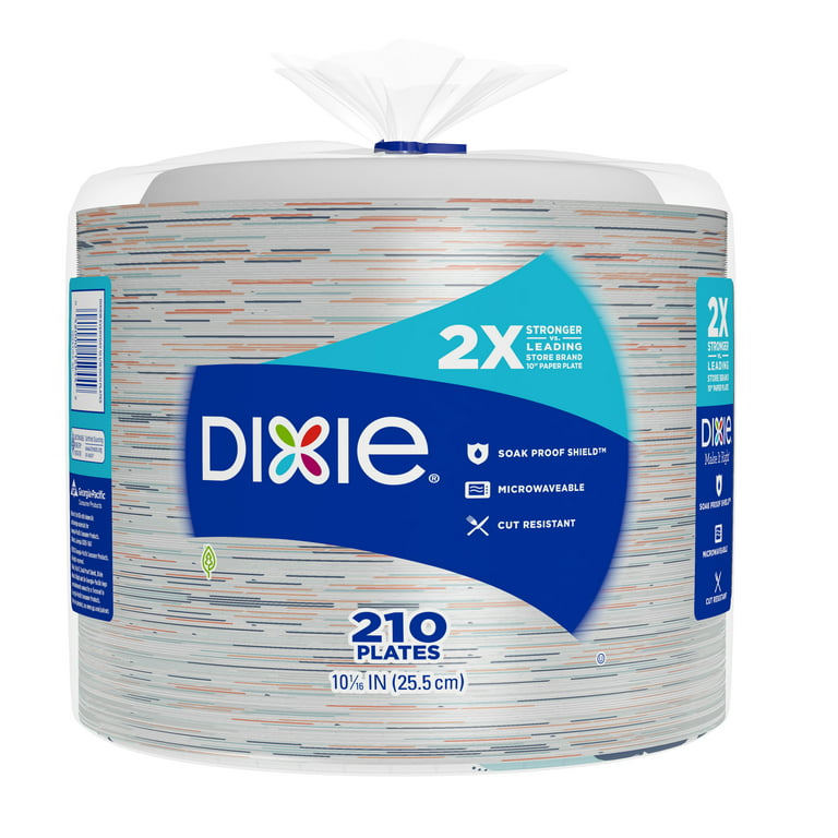 Dixie Everyday Paper Dinner Plates, 10, 150 Count Soak Proof