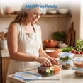 thumbnail image 4 of Sindcom 7 Pack Glass Food Storage Containers, Meal Prep, Airtight Bento Boxes with Leak Proof Locking Lids,Blue, 4 of 9