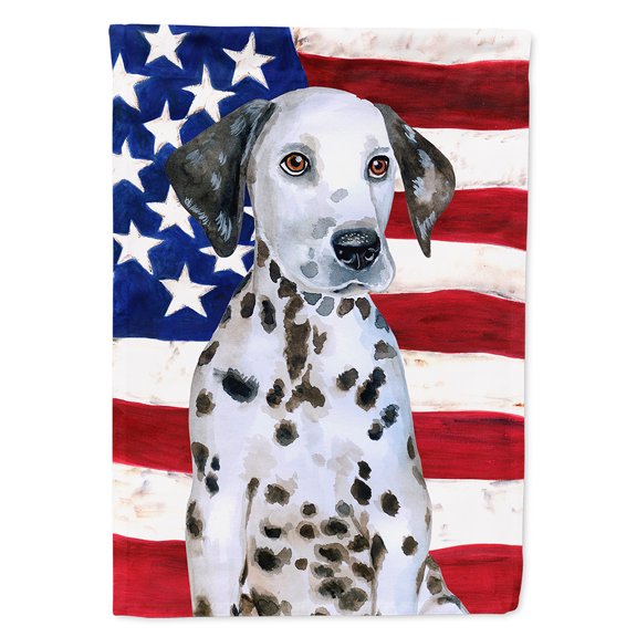 Carolines Treasures BB9708CHF Dalmatian Puppy Patriotic Flag Canvas House Size  Large multicolor