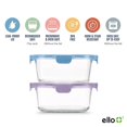 thumbnail image 3 of Ello Color Lock 7 Cup 4PC, 2 Pack Glass Meal Prep Sets Leak-Proof Glass Food Storage Containers with Airtight BPA-Free Plastic Lids, Dishwasher, Microwave, and Freezer Safe, Desert Festival, 3 of 7