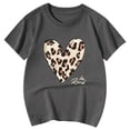 thumbnail image 4 of JAJAHO Kids Summer Top Girls Cute Graphic Tee Leopard Heart Print Short Sleeve Crew Neck Casual Comfortable Daily Wear T Shirt Ages 3-13 Years Stylish Tops, 4 of 4
