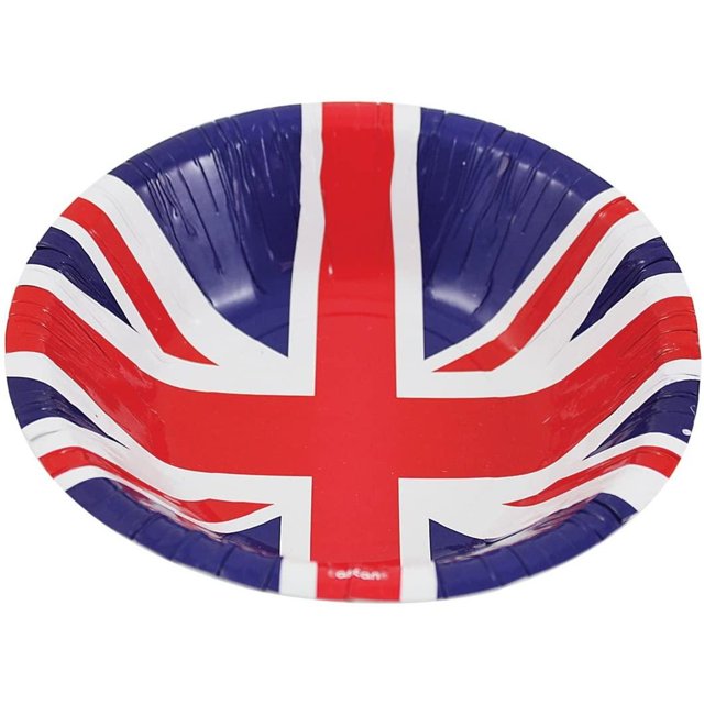 Amscan - Cuenco Diseño Bandera de Reino Unido de Papel - Pack de 8 (Azul, Rojo, Blanco)