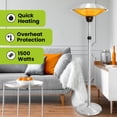 thumbnail image 2 of Gorilla Gadgets 1500W Free Standing Patio Heater for Outdoor and Indoor Heating with Adjustable Height. Stainless Steel, 2 of 8