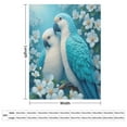 thumbnail image 2 of Blue Parrots in Blossoms Blanket Soft Throw Warm Lightweight Plush Blanket for Couch Bed Sofa, 2 of 5
