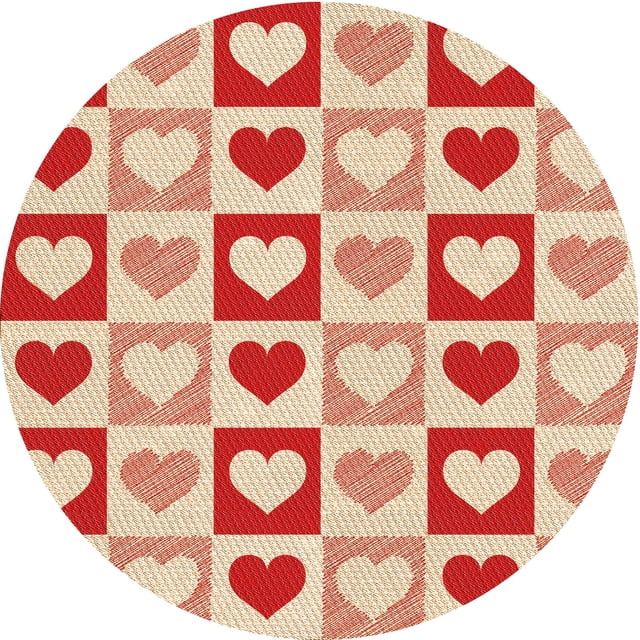 Ahgly Company Tapis Rond Lavable en Machine Intérieur Transitionnel Pêche Orange Profond, 6 Pieds Rond
