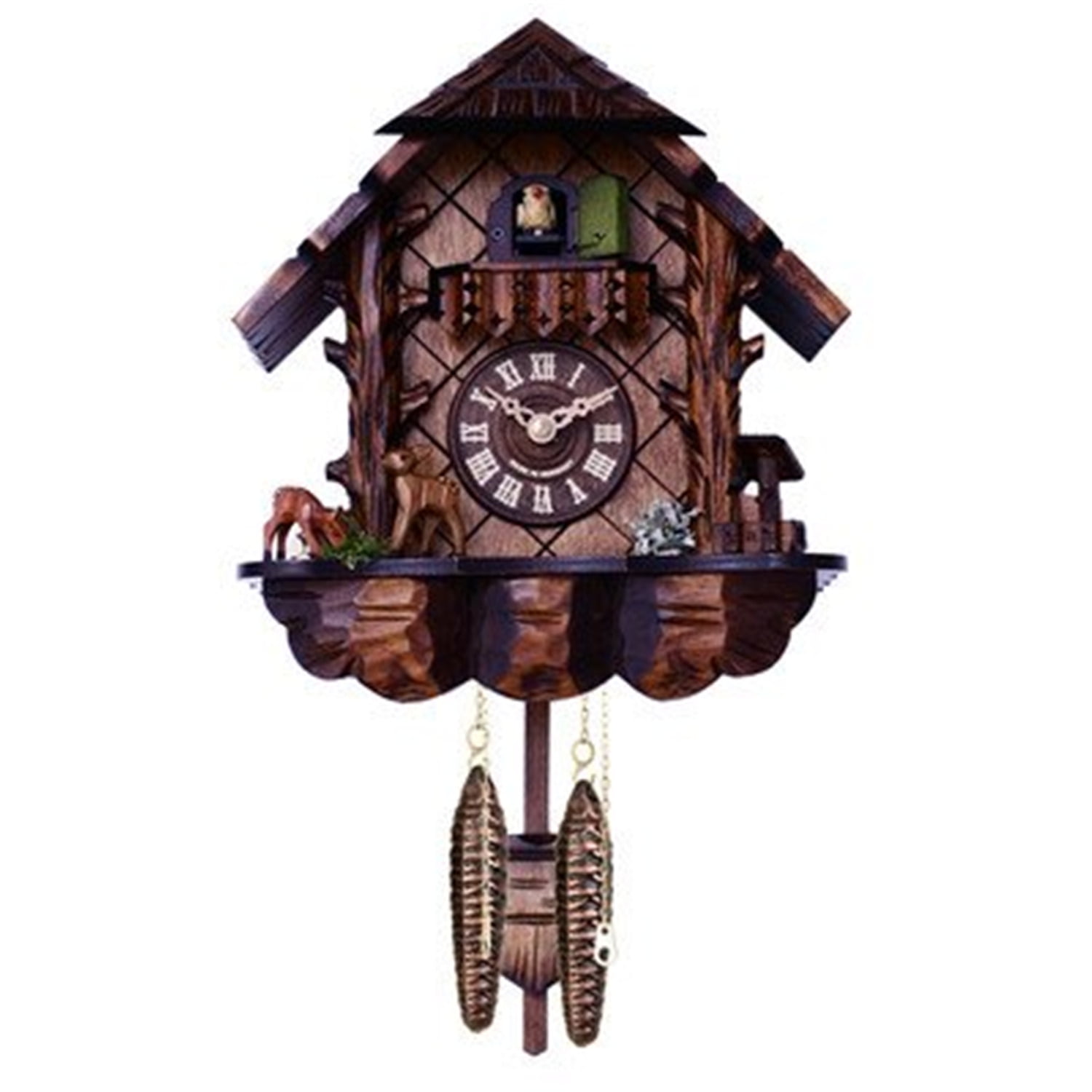 Cuckoo Clock Pendulum 2" Maple Leaf Style NEW GREEN German Made 7 1/4" Length 