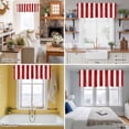 thumbnail image 5 of Red and Valance Curtain White Striped Geometric Window Valances Rod Pocket Short Curtains Window Treatments for Kitchen Bedroom Bathroom Laundry 42" x 18", 5 of 9