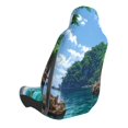 thumbnail image 2 of Rateoe Tropical Paradise Window View Print Car Seat Cover,Elastic Car Seat Protector,Washable Durable Automotive Seat Cover Car Interior Accessories, 2 of 5