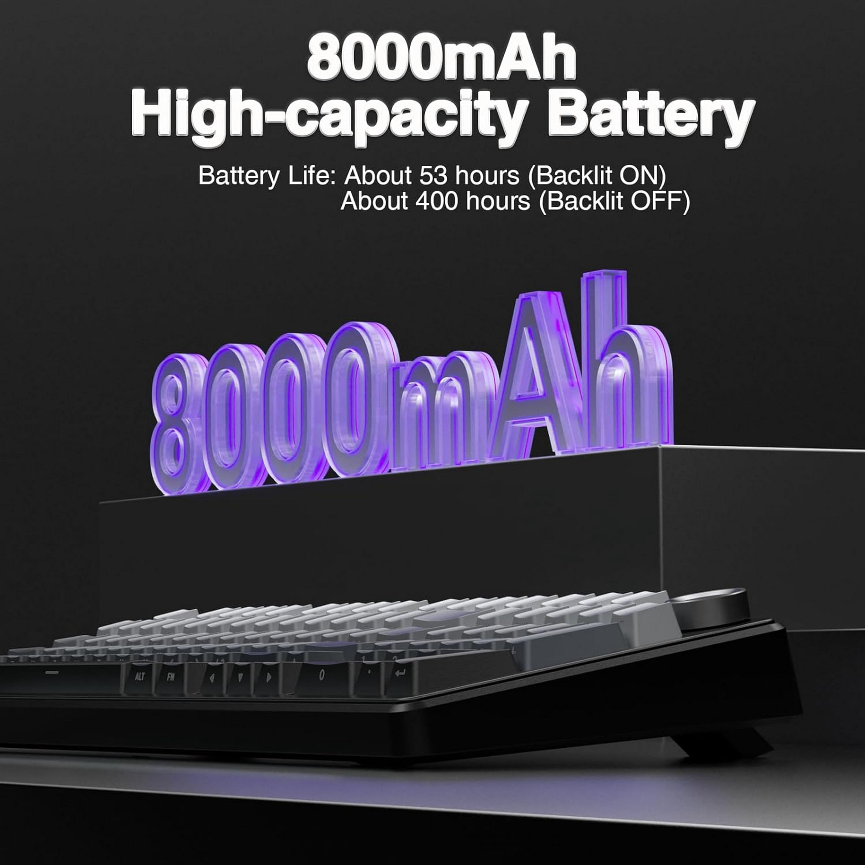 AULA F99 PRO Wireless Mechanical Gaming Keyboard, 95% Layout, Hot Swappable Creamy Switches, Tri-Mode BT5.0/2.4GHz/Type-C, RGB Backlit with Multifunctional Knob, 8000mAh Battery - Black Gradient
