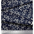 thumbnail image 3 of Soimoi Blue polyester Crepe Fabric Scroll Abstract Print Fabric by the Yard 52 Inch Wide, 3 of 3