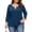 Navy, variant on Vivianyo HD Women's V Neck Tunic Shirt, Curved Hem Three Quarter Sleeve Solid Top for Women, Fall Stretch Casual Shirt for Shopping Trips and Daily Errands, Sizes L-5XL