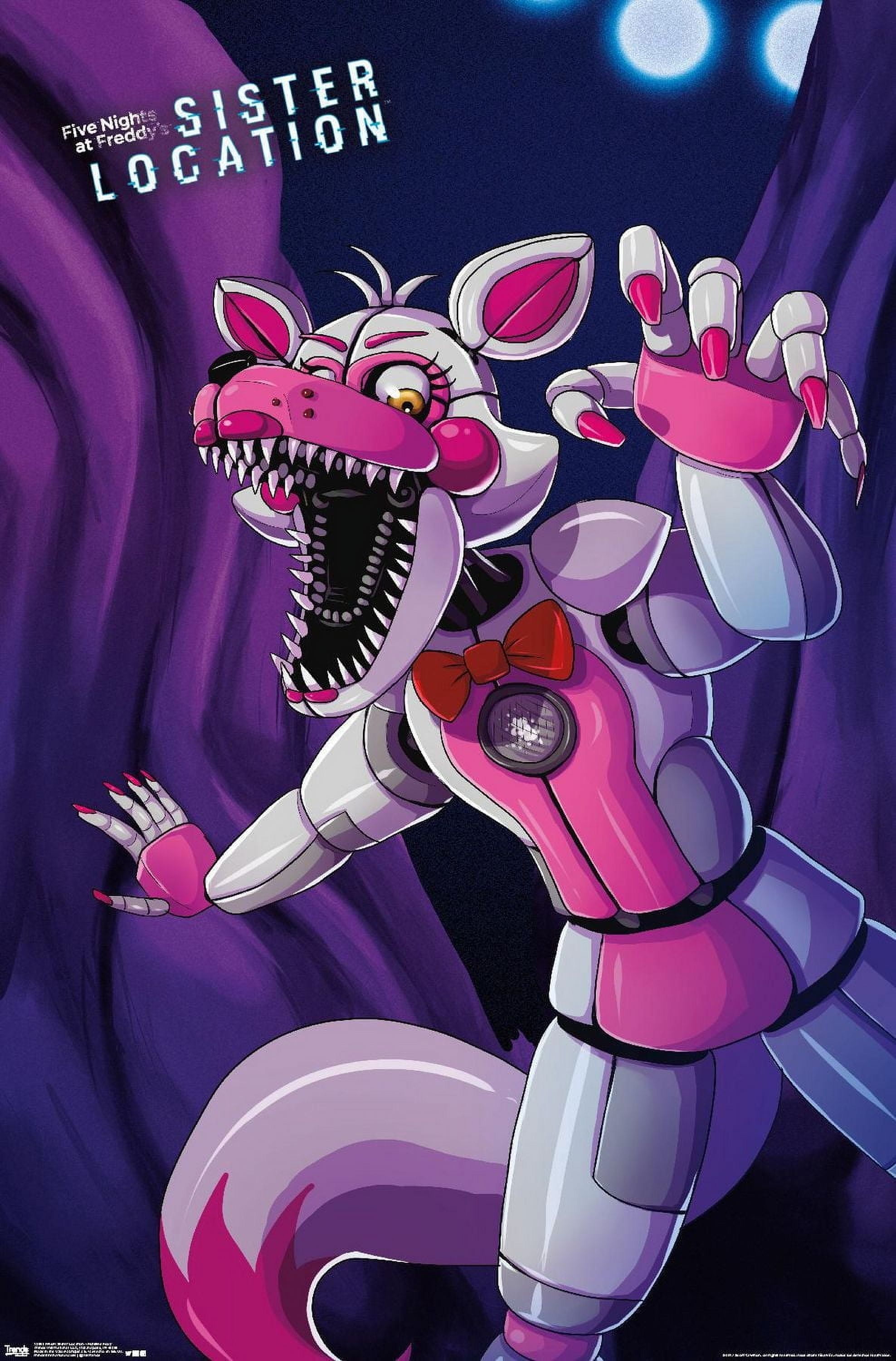 Five Nights at Freddy's: Sister Location - Funtime Foxy Wall Poster, 14.725" x 22.375" Framed