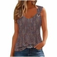 thumbnail image 2 of ALLLIST Brown Womens Tops Clearance Sleeveless Graphic V-Neck Tank Tops Womens Tank Tops XXL, 2 of 4