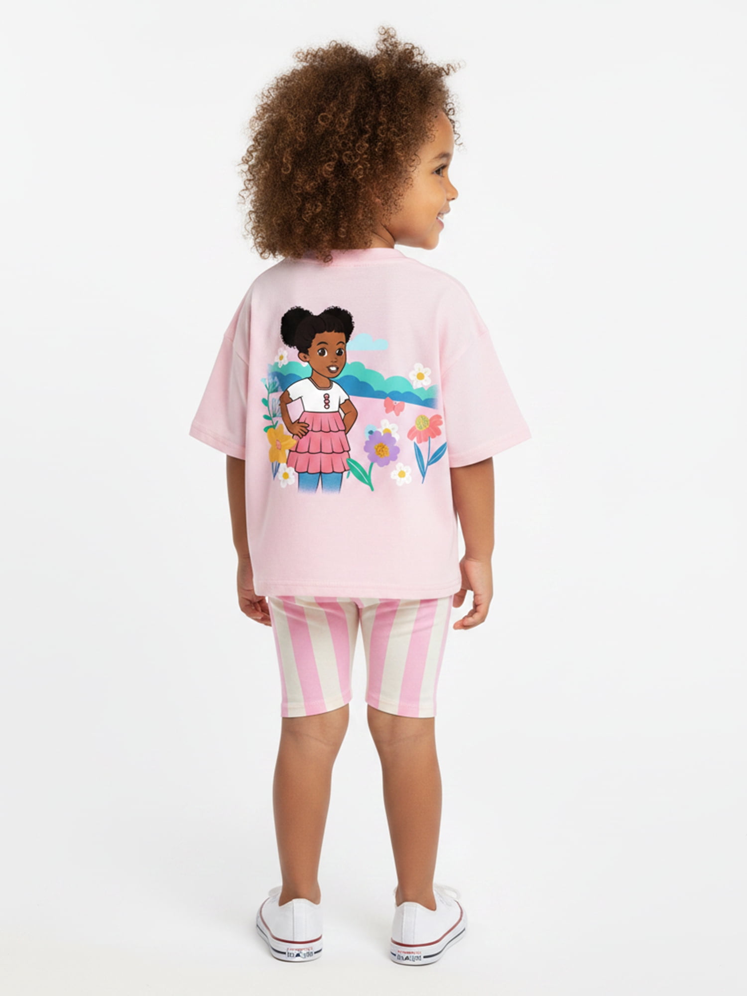 Gracie's Corner Toddler Girls Hearts Graphic Tee and Shorts Set, 2-Piece, Sizes 12M-5T