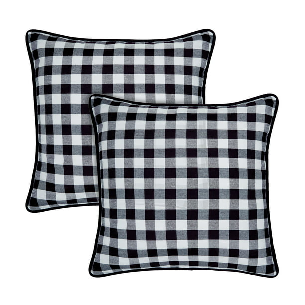 Achim Checkerboard Polyester/Cotton Modern Throw Pillow, 18