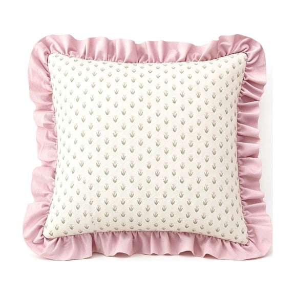 Kojanyu Ruffle Throw Pillow Covers, Vintage Floral Decorative Cushion Cases, Cottage Style Pillow for Sofa Bed Decor and Living Room Accent.