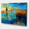 thumbnail image 3 of Designart ' The Deep Blue Lake And Windmills ' Nautical & Coastal Canvas Wall Art Print, 3 of 4