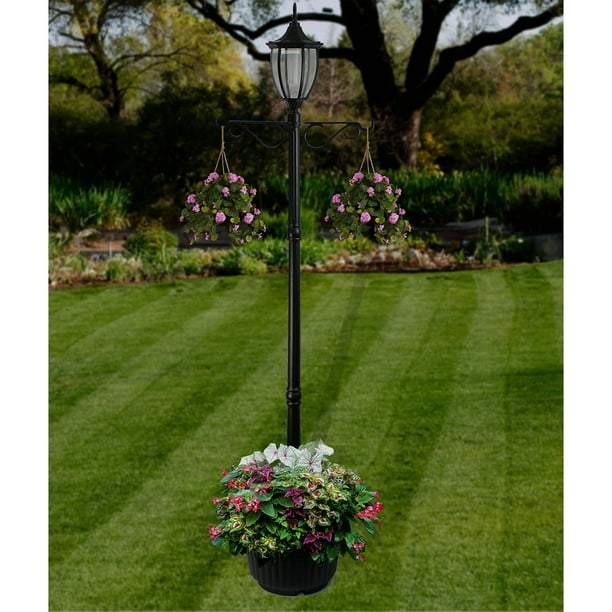 SunRay Cresmont Solar Lamp Post and Planter with Hanger Classic