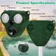 thumbnail image 4 of Repelente de gatos al aire libre, repelente de gatos ultrasónico, impermeable IP66, repelente de perros, carga solar, carga USB previene perros y gatos, pájaros, para jardines, campos, 4 of 5