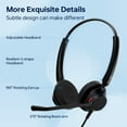 thumbnail image 3 of Blucalm Noise Cancelling Headset with Microphone for Work, Wired Computer Headset for PC/Laptop, Call Center, Work from Home, Teams, 3 of 10