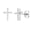 Silver, variant on Stainless Steel 18k Gold Rose Gold Plated Small Cross Stud Earrings For Women (Silver)