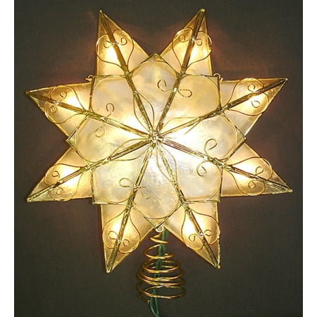 8 Fancy Capiz Shell Lighted Point Star Christmas Tree Topper 8 Fancy Capiz Shell Lighted Point Star Christmas Tree Topper