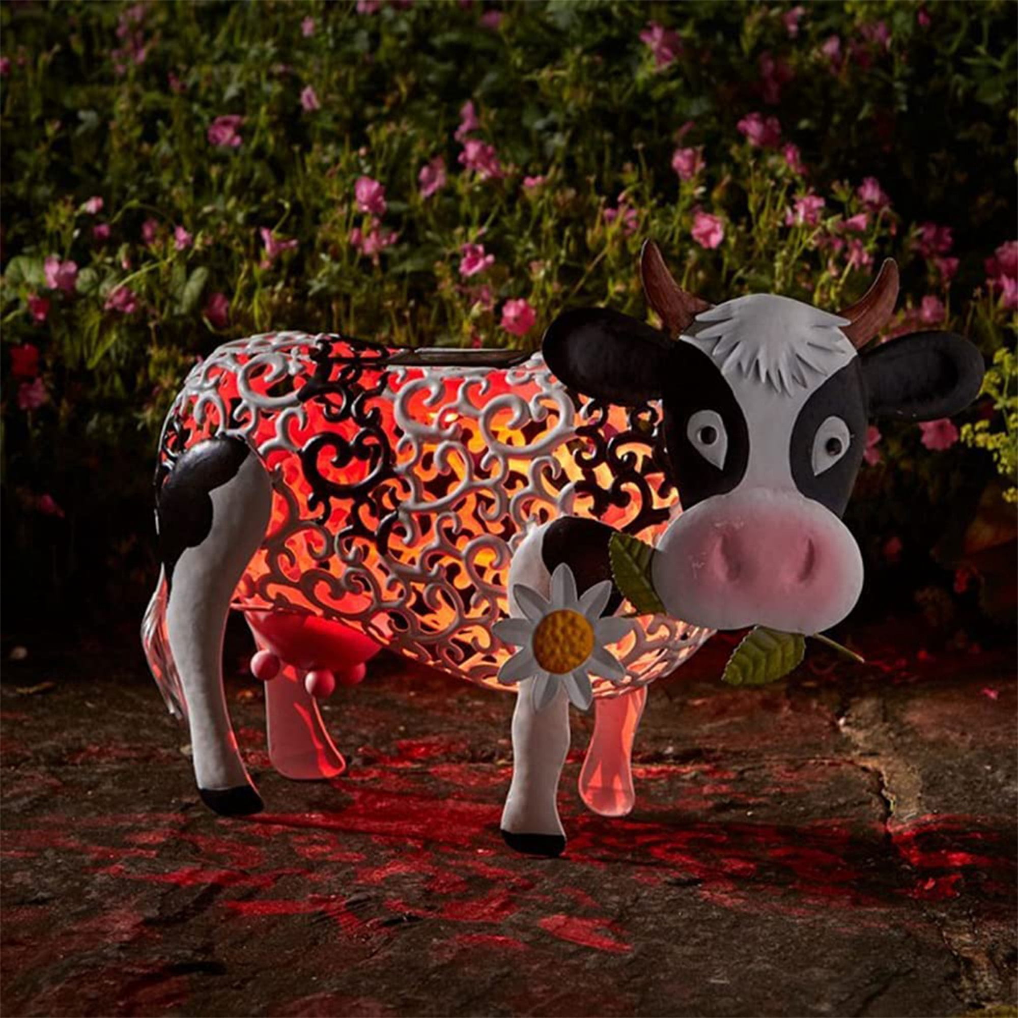 Resin Daisy Cow Solar Light, Garden Ornamental Solar Light