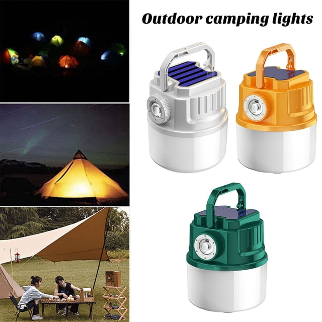 LJNYFDC Portable Camping Lantern Solar Powered LED Camping Lantern Emergency Light with 4 Adjustable Brightness Levels Ideal for Power Outages and Outdoor Use
